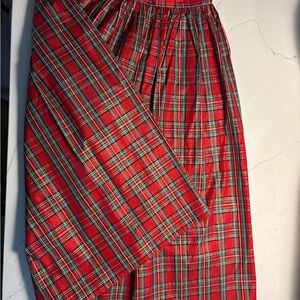 Chic Red Plaid A-Line Skirt